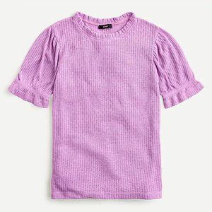 J. Crew puff-sleeve pointelle top